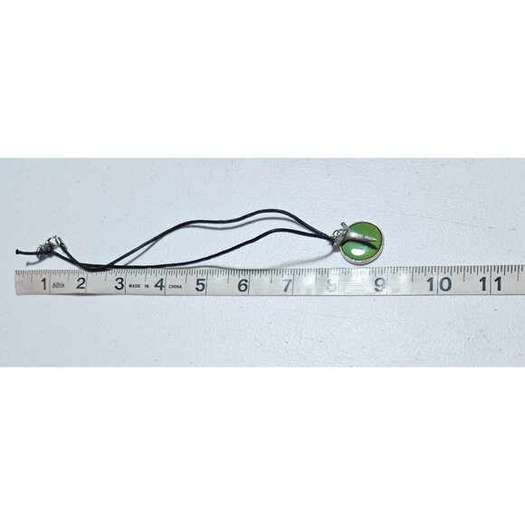 Shark Tooth Pendant Necklace Green Amber Epoxy Resin Black Cord Boho Beach Core - Picture 7 of 8